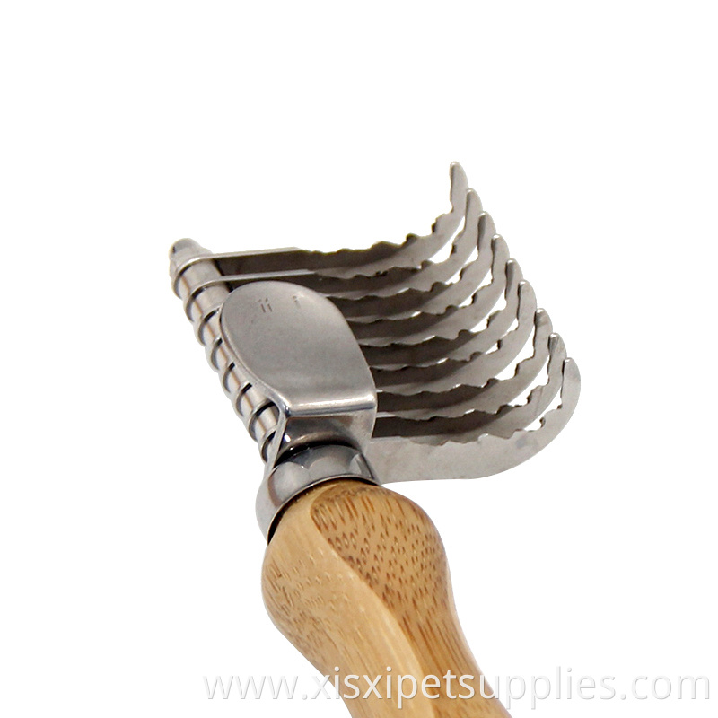 Factory Wholesale LOW MOQ New Shape Bamboo Wood Pet Dog Dematting Comb